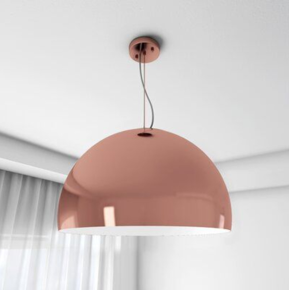 Lilburn 1 Light Single Dome Pendant Mid Century Copper Metallic Everly Quinn 22"